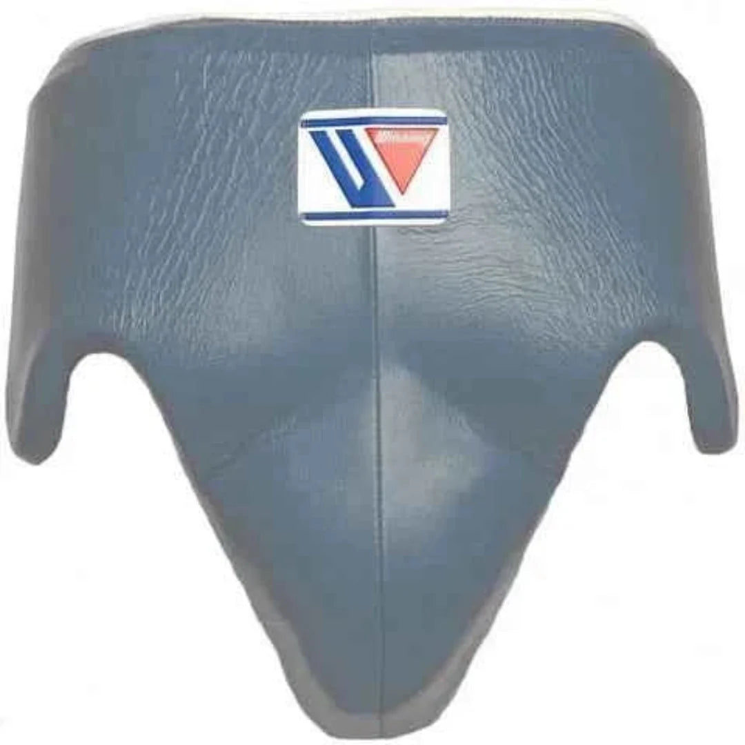 Gray protective pad with a logo on a white background