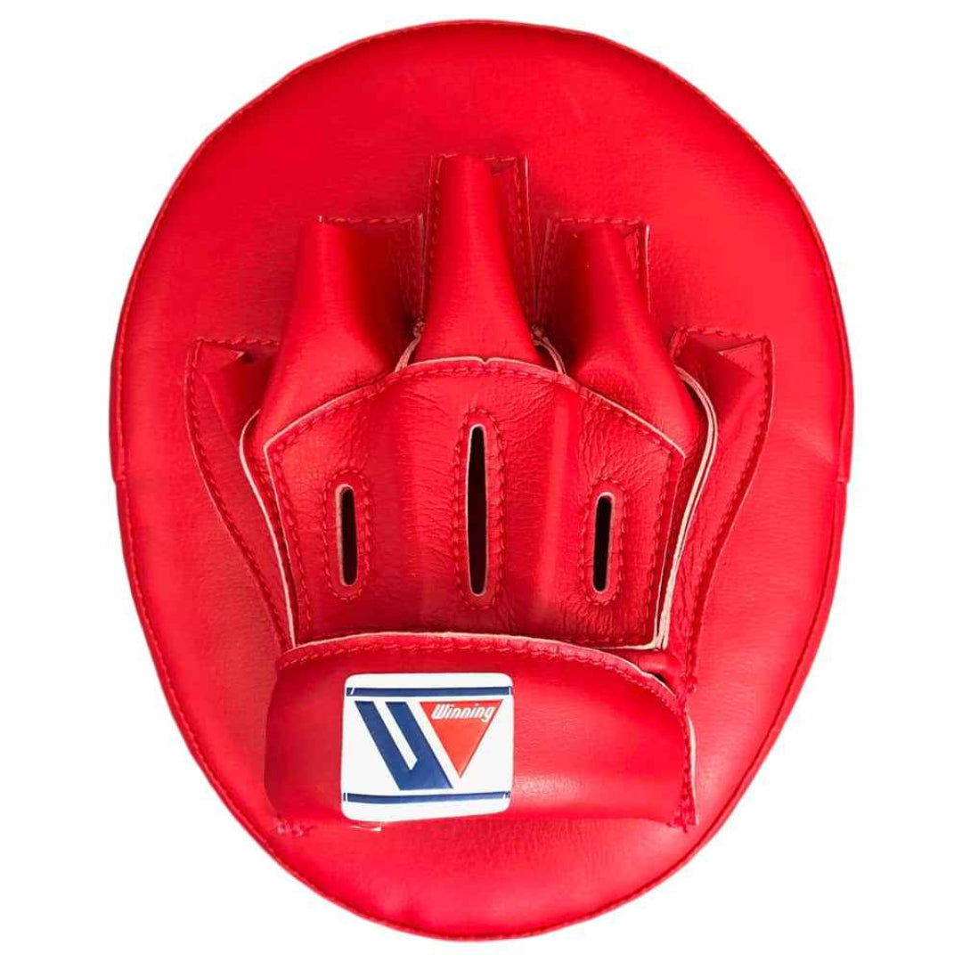 Red boxing mitt with a visible brand logo on a white background