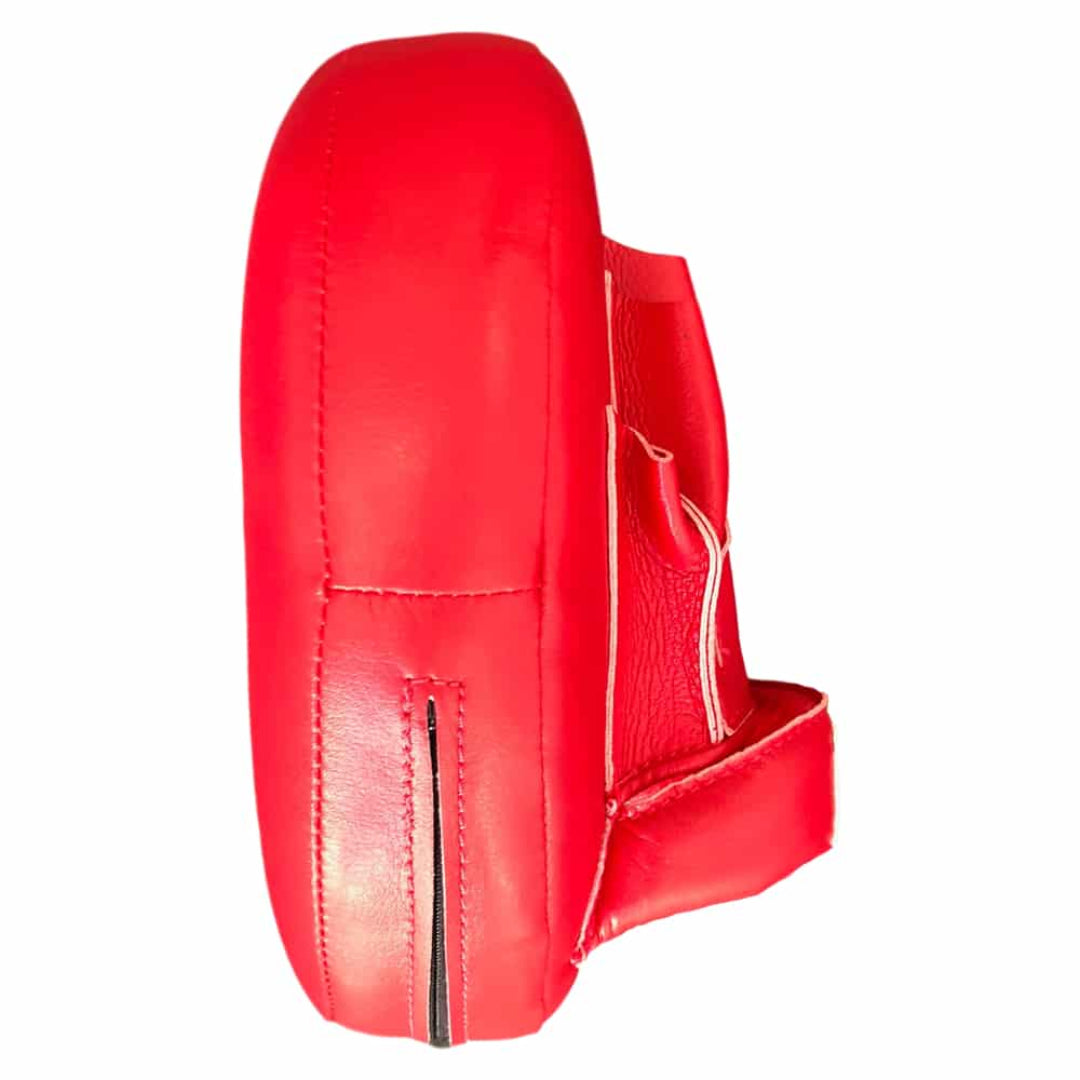 Red boxing mitt on a white background